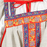 Русский народный костюм "Забава" льняной комплект бежевый сарафан и блузка