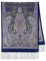 Шерстяной павлопосадский шарф 60х150 см "Ода грезам" 1560-64